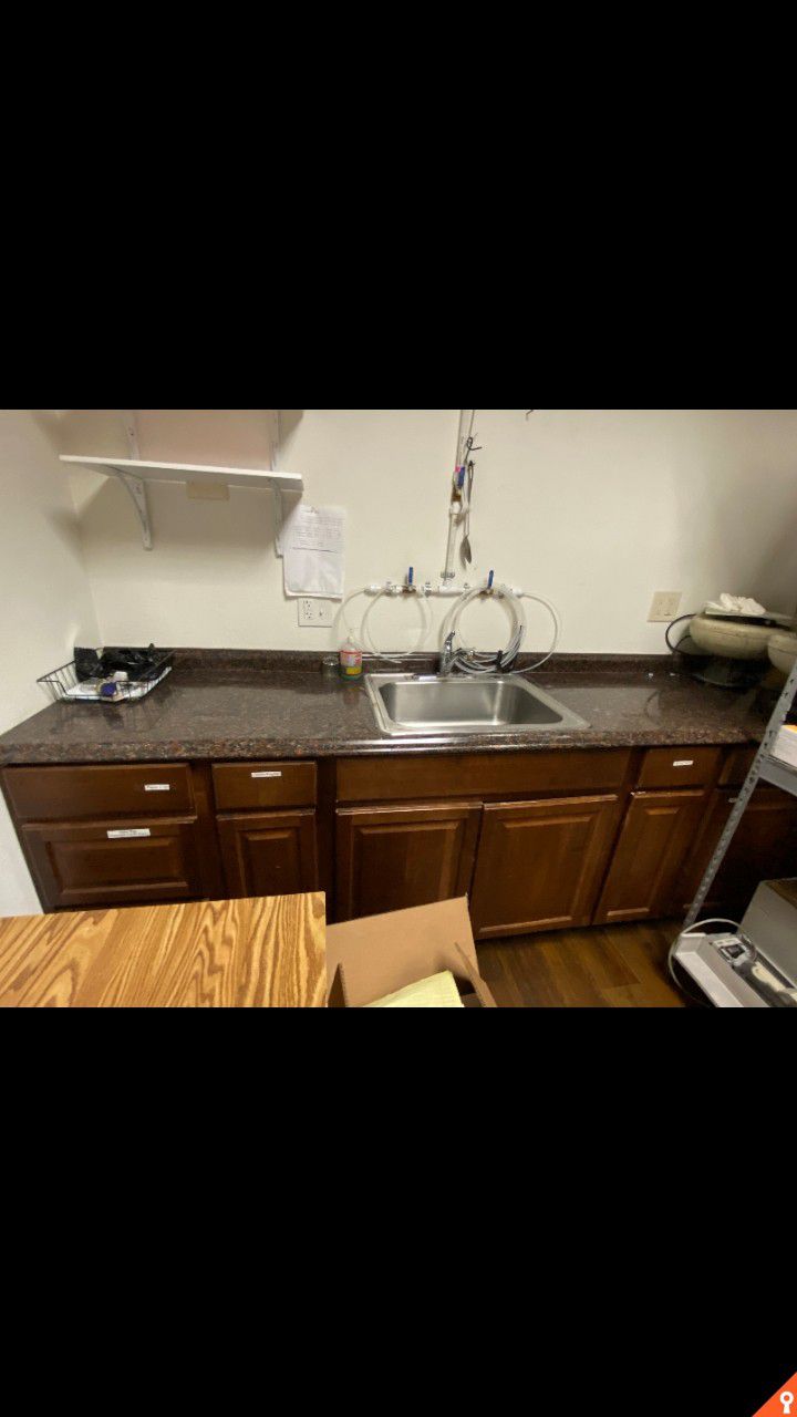 Kitchen cabinets with sink