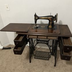 Antique Sewing Machine Desk