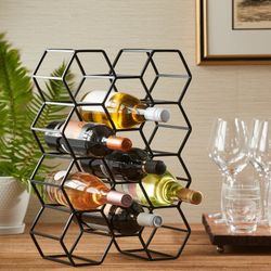 EVERGREEN 11 Bottle Wine Rack Black Finish Women Owned Item #1759379