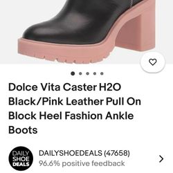Dolce Vita Caster H20 Black/Pink Leather Pull On