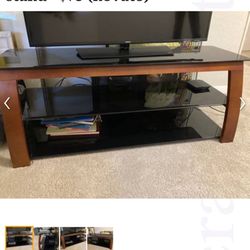 Smoked Glass And Wood TV Stand Moving Sale