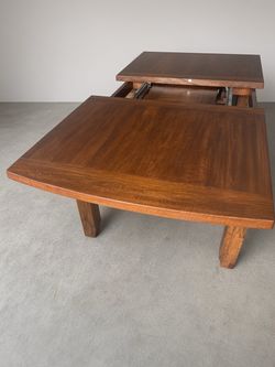 Heavy Solid Oak Expandable Dining Table +