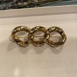 Vintage Cross Link Brooch (not Signed But Looks Like By Dior)