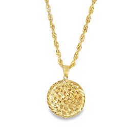 10k Yellow Gold Nugget-Style Round Cut Necklace