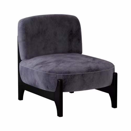 Modern Armless Accent Chair with 19-inch Seat Height, Upholstered Velvet Fabric Comfy Living Room or Bedroom Slipper Chair
