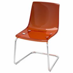 IKEA TOBIAS Acrylic Chair – Orange/Chrome – Excellent Condition