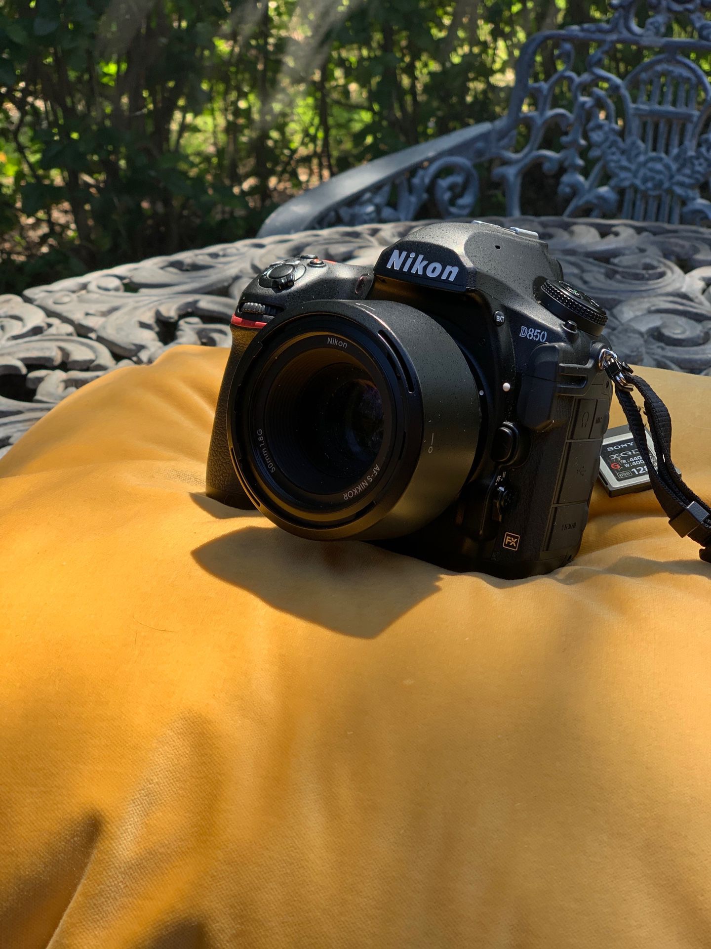 Nikon D 850, 50mm f/1.8g lens, Sony 120 gb series XQD Memory card