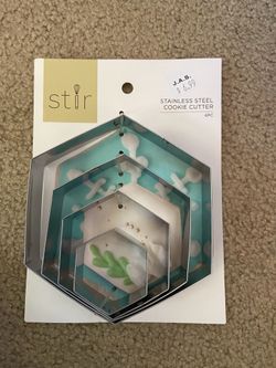 Stir Stainless Steel Hexagon Cookie Cutter Set