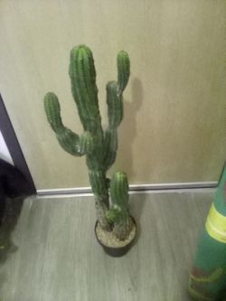 Large faux Potted Cactus Plant