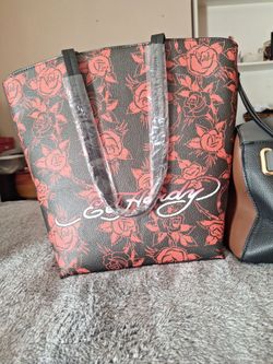 Ed Hardy Rose Print Tote Bag