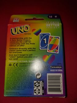 UNO Card Game Play With Pride with It Gets Better Project, Celebrating  LGBTQ+ Community 