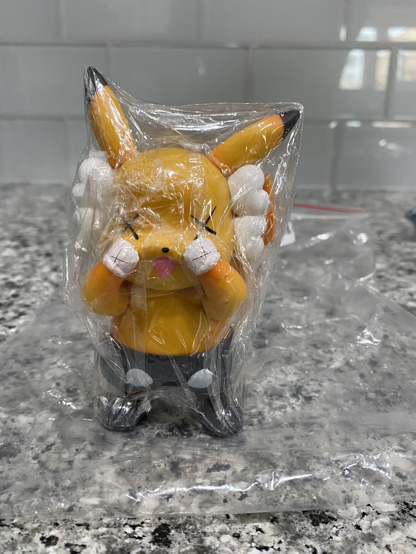 Three Pokemon Super Kaws Pikachu Action Figure Collectible Model Toy 10cm