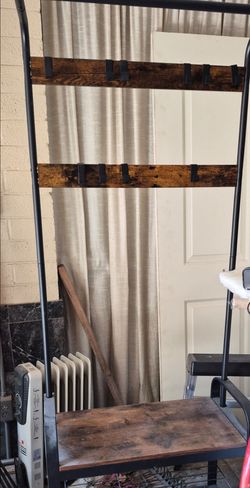 Alden Design 73" Metal Hall Tree with Shoe Storage Bench