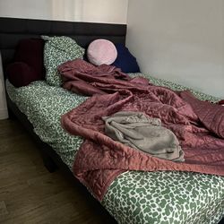Grey Charging Bed Frame & Mattress 