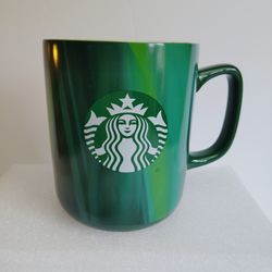 Starbucks 2022 Green Marbled Mermaid Siren Logo Mug 15 oz., Beautiful!