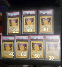 Vintage PSA graded Pikachu jungle base set Pokémon cards