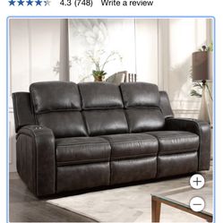 Matteus Fabric Power Reclining Sofa with Drop Down Table