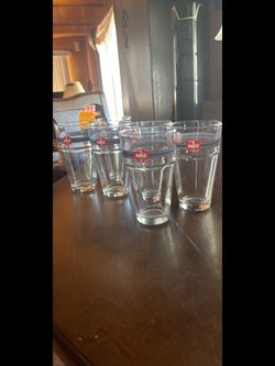 Vintage Coca-Cola Drinking Glasses!  Blue Strip With Red Signature Imagine