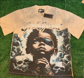 Godspeed Graphic Tee “Godspeed” Distressed Vintage Wash Size L
