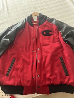 Vintage Men’s Champion Varsity Jacket Leather Sleeves 2XL