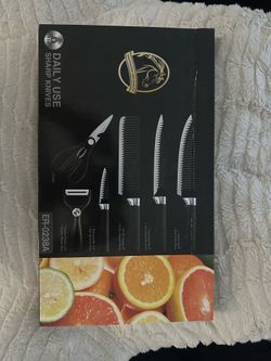 6-Piece Premium Stainless Steel Kitchen Knife Set (Black) ER-0238A