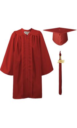 Red pre-k/kinder cap and gown
