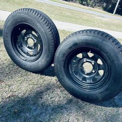 Tires and wheels for trailer 175/80R13  The tires are new