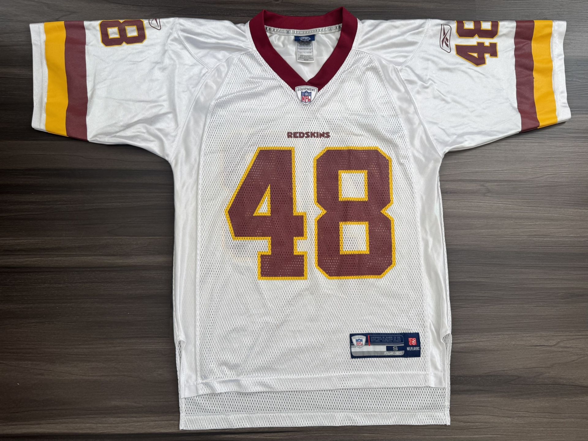 Reebok Washington Redskins Chris Horton #48 Jersey White Men’s Size Small