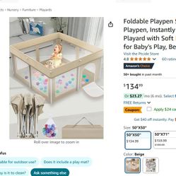 Brand New  Foldable Baby Playpen  With Ball 50x50 