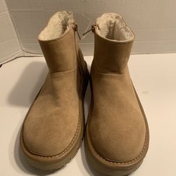 universal Thread Womens May Faux Suede Booties Boots Tan Brown Size 6 