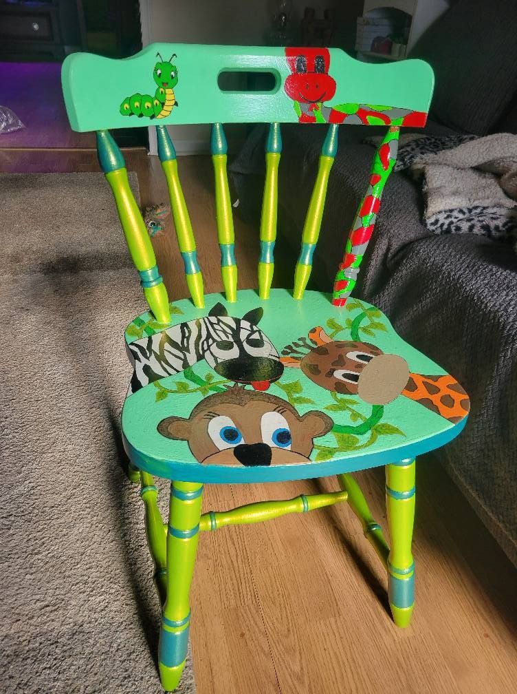Hand Painted Wooden Chair