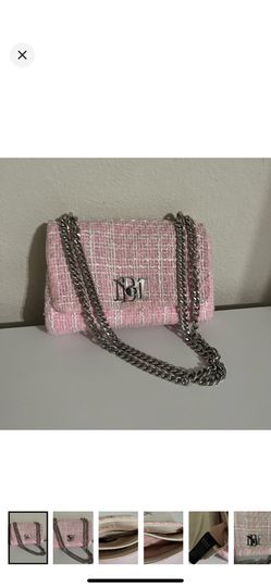 Badgley Mischka light pink textured pink
