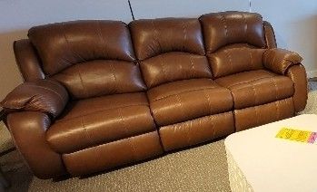 Brown Leather Reclining Sofa Set