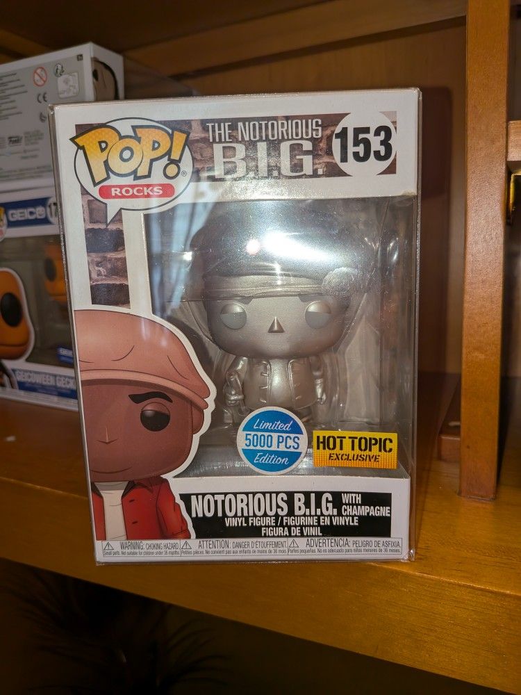 Funko Pop Notorious Big silver with BIGGIE SMALLS 153 Hot Topic Limited 5000 PCS