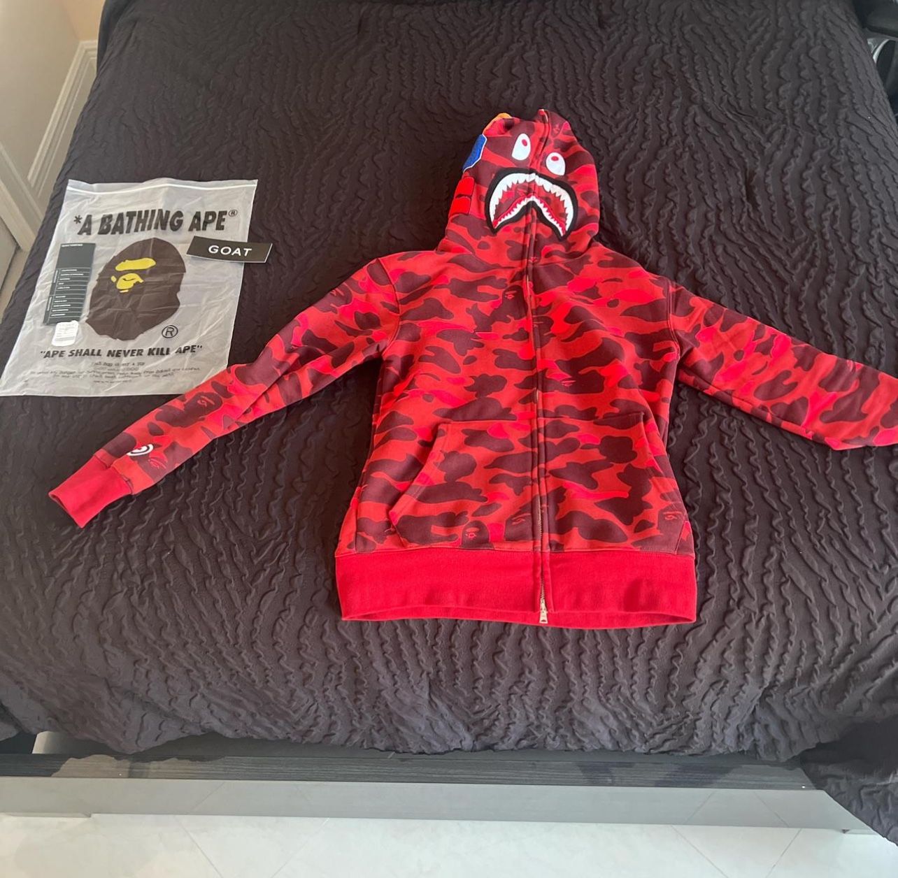 BaPe Red Hoodie ZipUp
