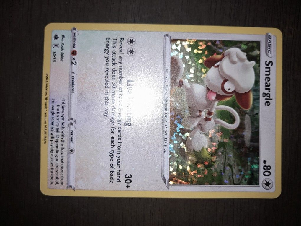 Holographic Smeargle Pokemon Card