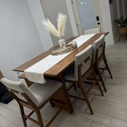 Modern Wood Dining Table Set + Chairs (Excellent Condition)