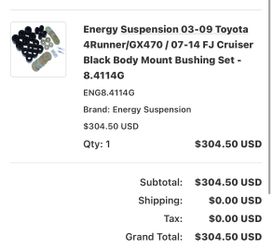 4th Gen 4runner Energy Suspension bushing Kit