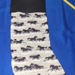 Running Horses, western Christmas Stocking handmade