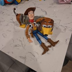 Disney Toy Story Talking Woody Doll 12 In Tall And Slinky Dog See Description