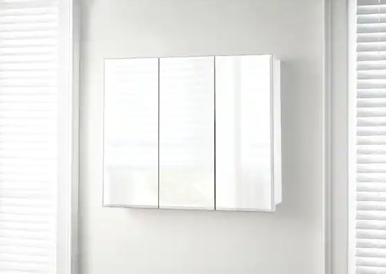 36-3/8 in. W x 30-3/16 in. H Frameless Surface-Mount Tri-View Bathroom Medicine Cabinet 36-3/8 in. W x 30-3/16 in. H Frameless Surface-Mount Tri-View Bathroom Medicine Cabinet