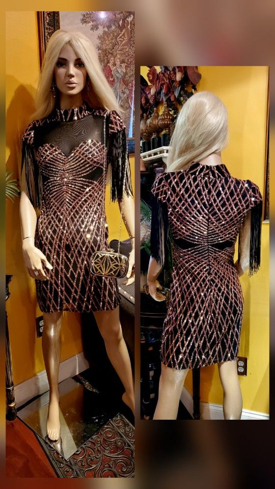 Sequin Fringed Dress 