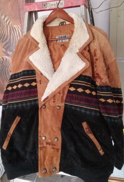 Tuskany Leather 1998 Warm Seasonal Large Button Jacket Orange And Stripe Decorated Giftable Clean Normal Wear Fuzy Jacket