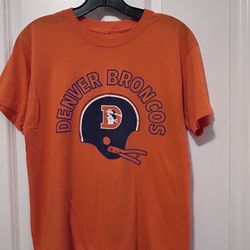 Vintage Denver Broncos Helmet Logo T-shirt -Sz Small- Vtg 80s NFL Football