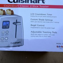 New Cuisinart Countdown Classic 2-Slice Toaster LCD Timer Bagel CPT-415P1