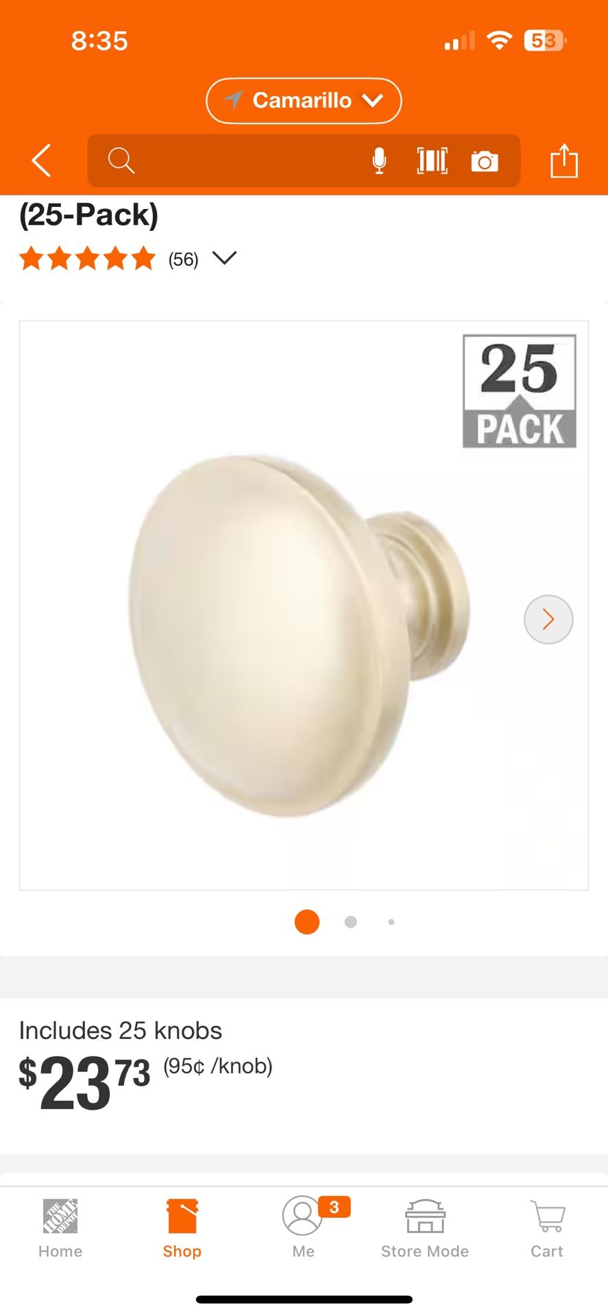 Cabinet Knob (25-Pack)