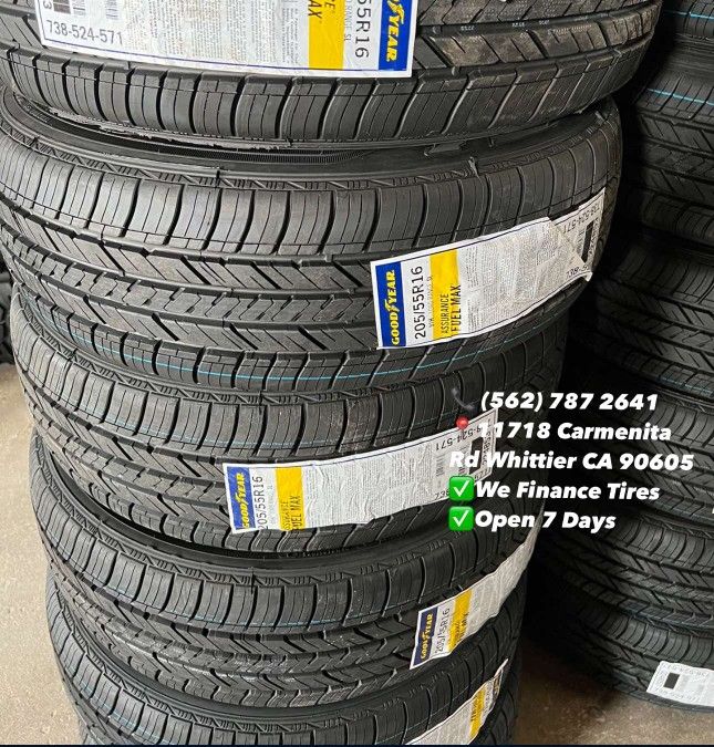 205/55R16 Goodyear Fuelmax Set of Tires Installed and Balanced Set de Llantas Nuevas Instaladas y Balanceadas