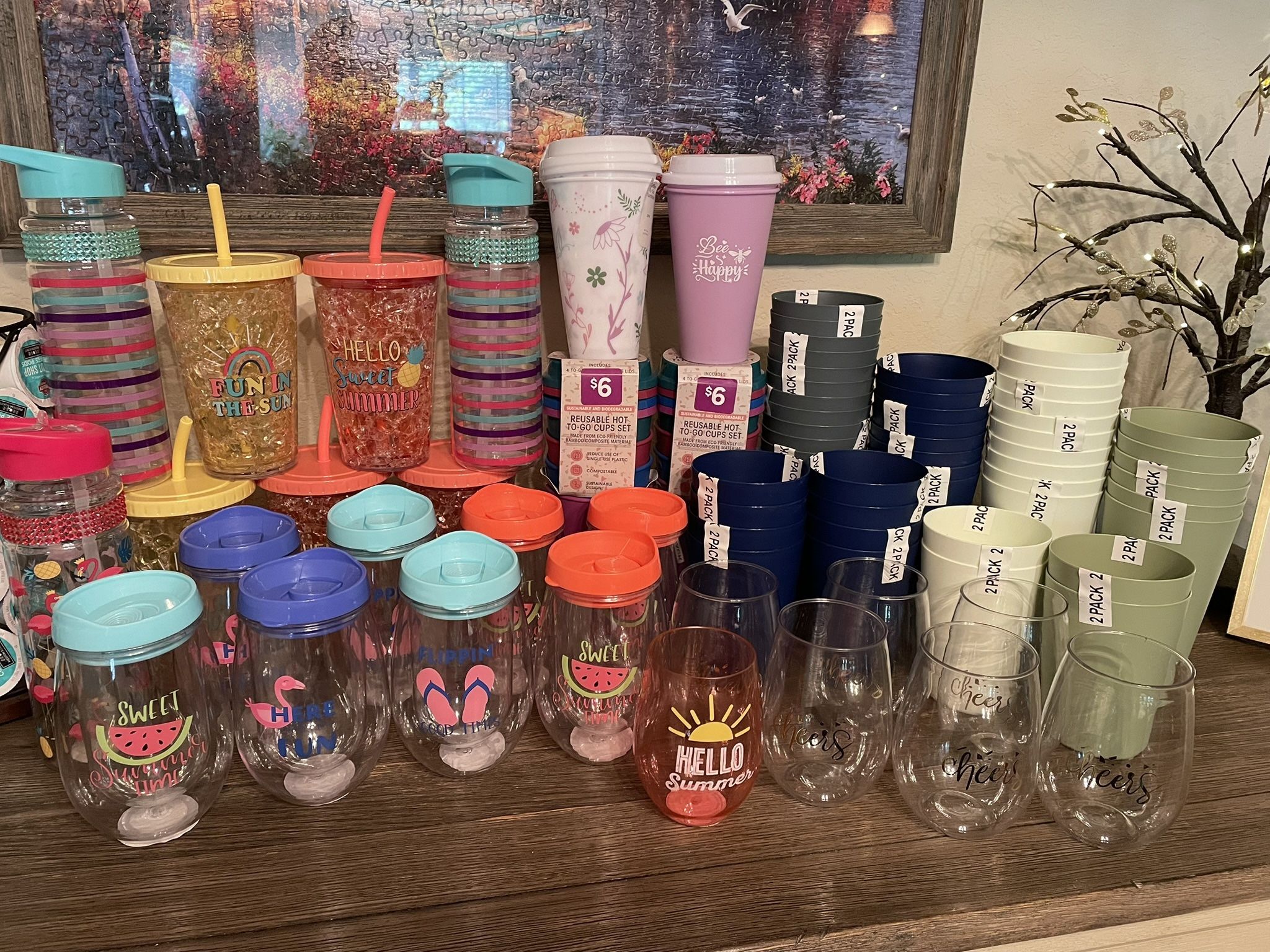 New drinkware: cups, tumblers, water bottles, travel, etc. Check my profile for more great items!