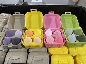 4 Pack Makeup Sponges Pink, Purple, Yellow and Green Skin Ventures