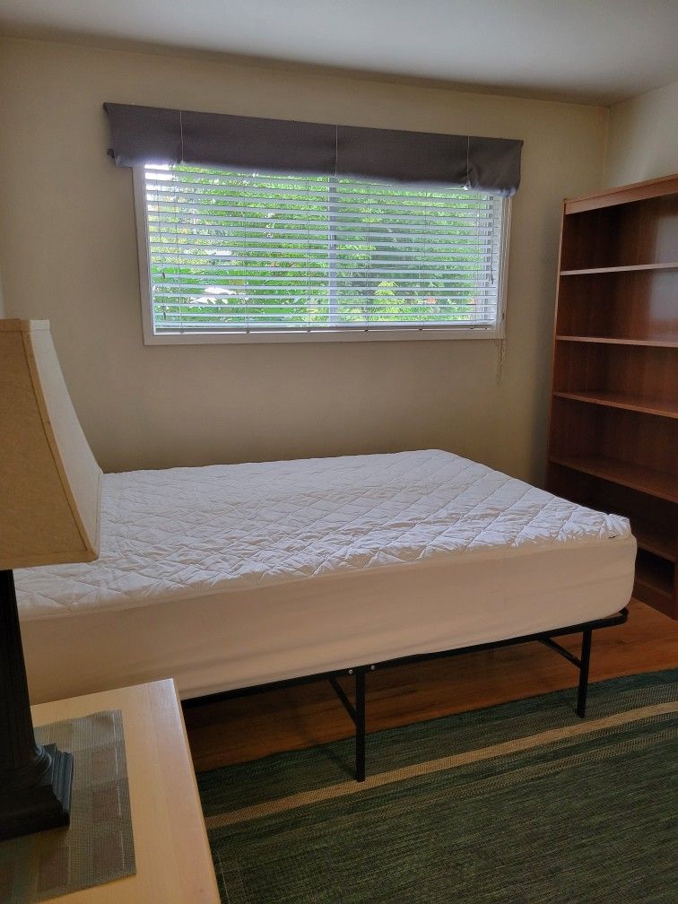 Full Size Bed Clean With Encasement Cover And Frame